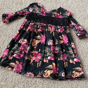 3/4 sleeve floral dress